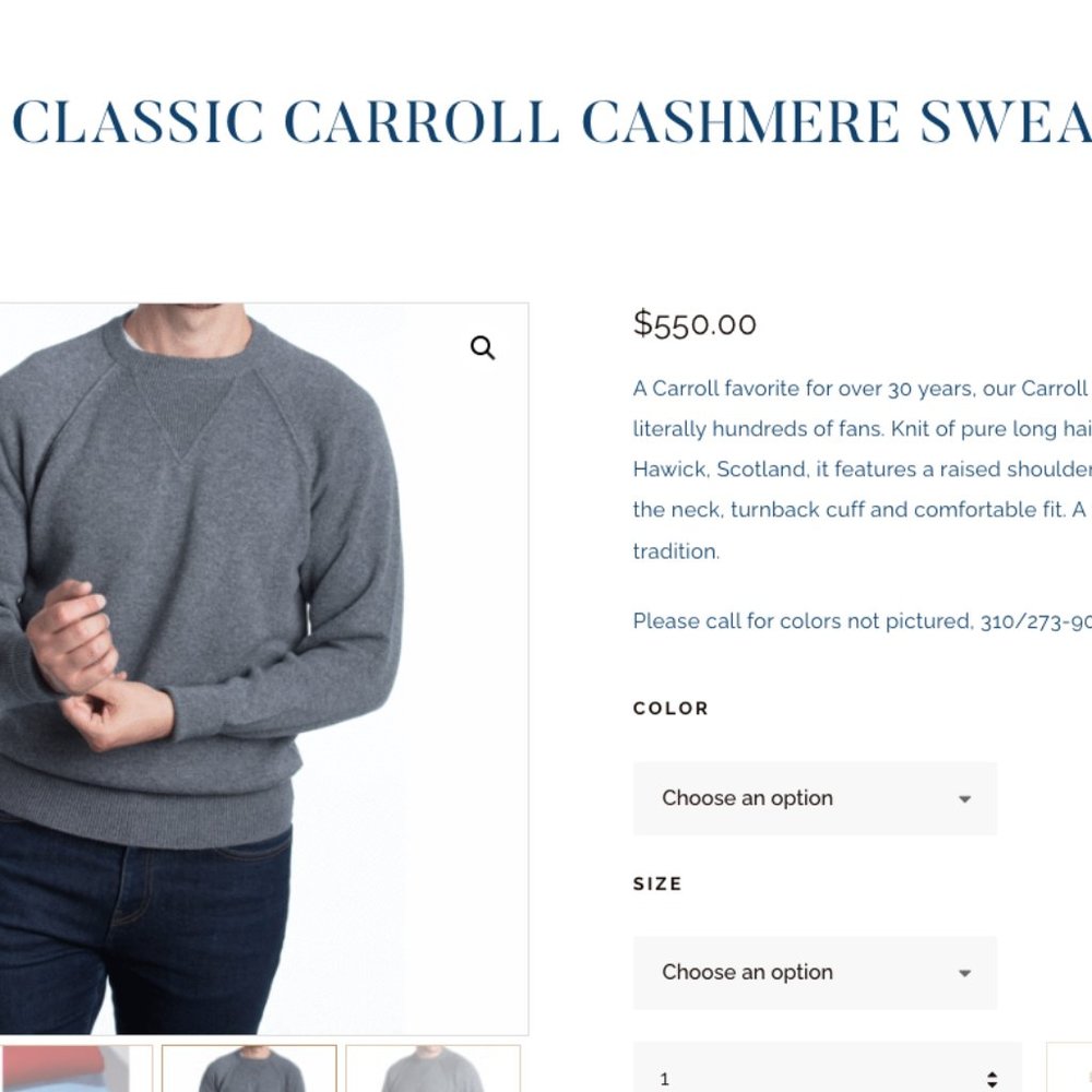 Vintage Carroll Cashmere Sweatshirt Made in Scotland Men's Size L - Picture 9 of 12